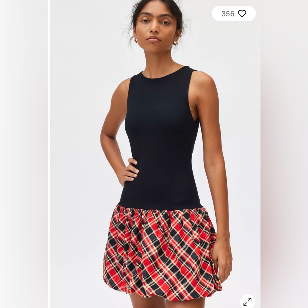Urban Outfitters Motel Ortega Drop Waist Bubble Hem Mini Dress Size XS NWOT